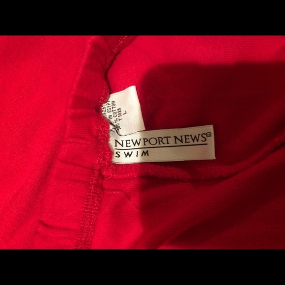 Newport News  large lipstick red strapless maxi dress , cover up with stetch - Picture 6 of 7